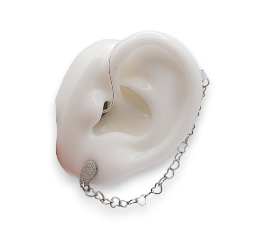 Pendientes Corazón de Plata para Audífonos