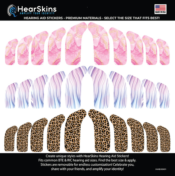 Marble HearSkins Hearing Aid Stickers