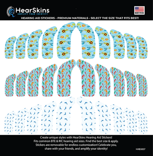 Ocean Time HearSkins Hearing Aid Stickers