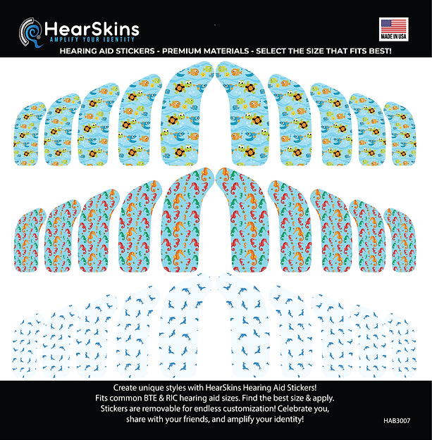Ocean Time HearSkins Hearing Aid Stickers