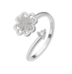 Four Leaf Clover Zirconia  (Gold/Silver)
