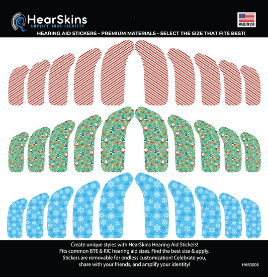 Winter Wonderland HearSkins Hearing Aid Stickers