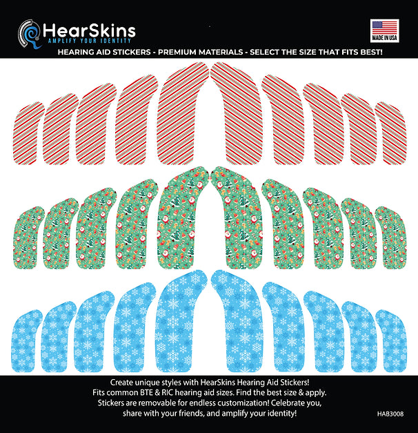 Winter Wonderland HearSkins Hearing Aid Stickers