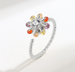 Coloured Zirconia Flower