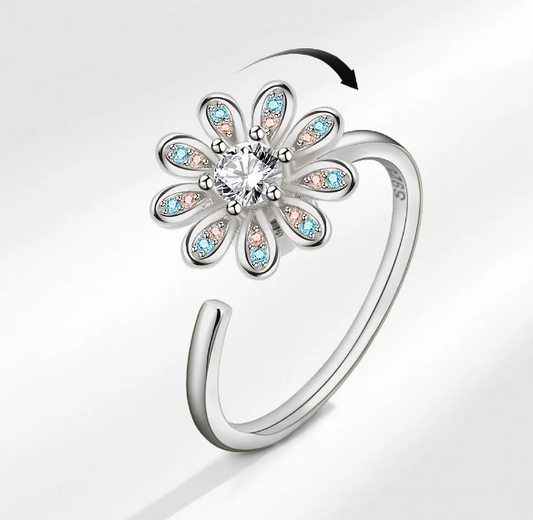 Pink and Blue Zirconia Flower
