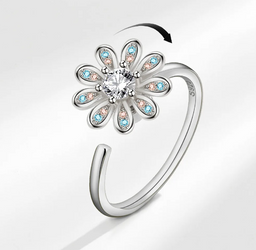 Pink and Blue Zirconia Flower